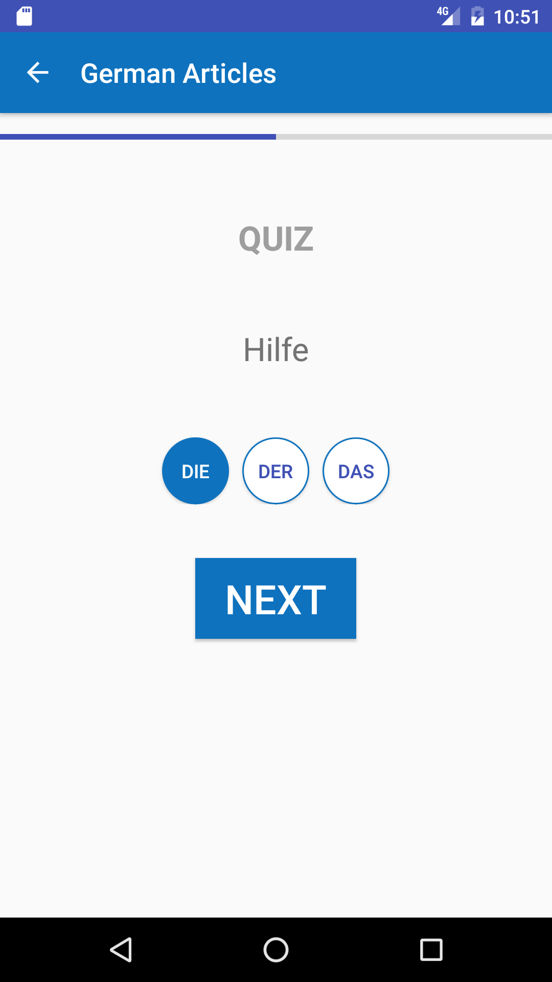 Android application German Articles Grammar screenshort