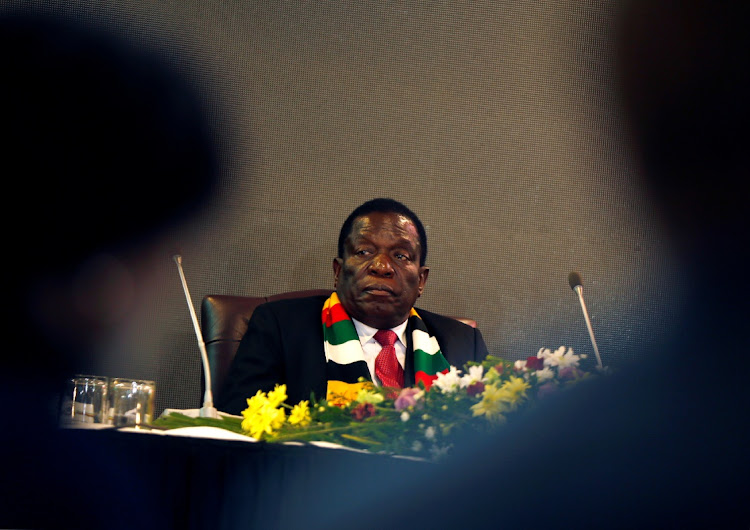 Zimbabwean President Emmerson Mnangagwa attends a meeting in Harare, Zimbabwe, June 5 2019. Picture: REUTERS/PHILIMON BULAWAYO