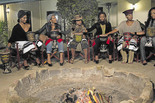 Cynthia Bailey, Sheree Whitfield, Phaedra Parks, Kandi Burruss, NeNe Leakes and Marlo Hampton getting in touch with their roots at Shamwari game reserve Picture: NADINE HUTTON/BRAVO