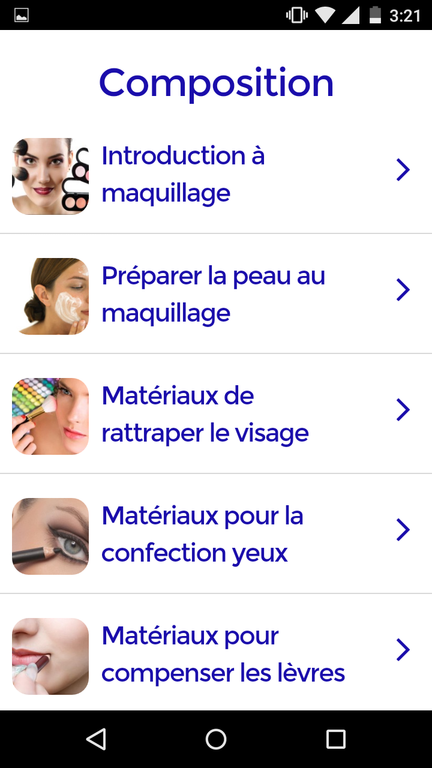 Android application Makeup Course screenshort