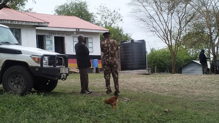 Some security officers at Kipasi police post in Mbita sub county,Homa Bay County
