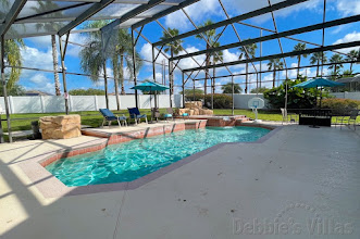 Stunning secluded pool and spa deck at this Davenport vacation villa