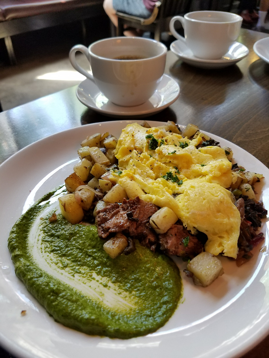 Hash with scrambled eggs