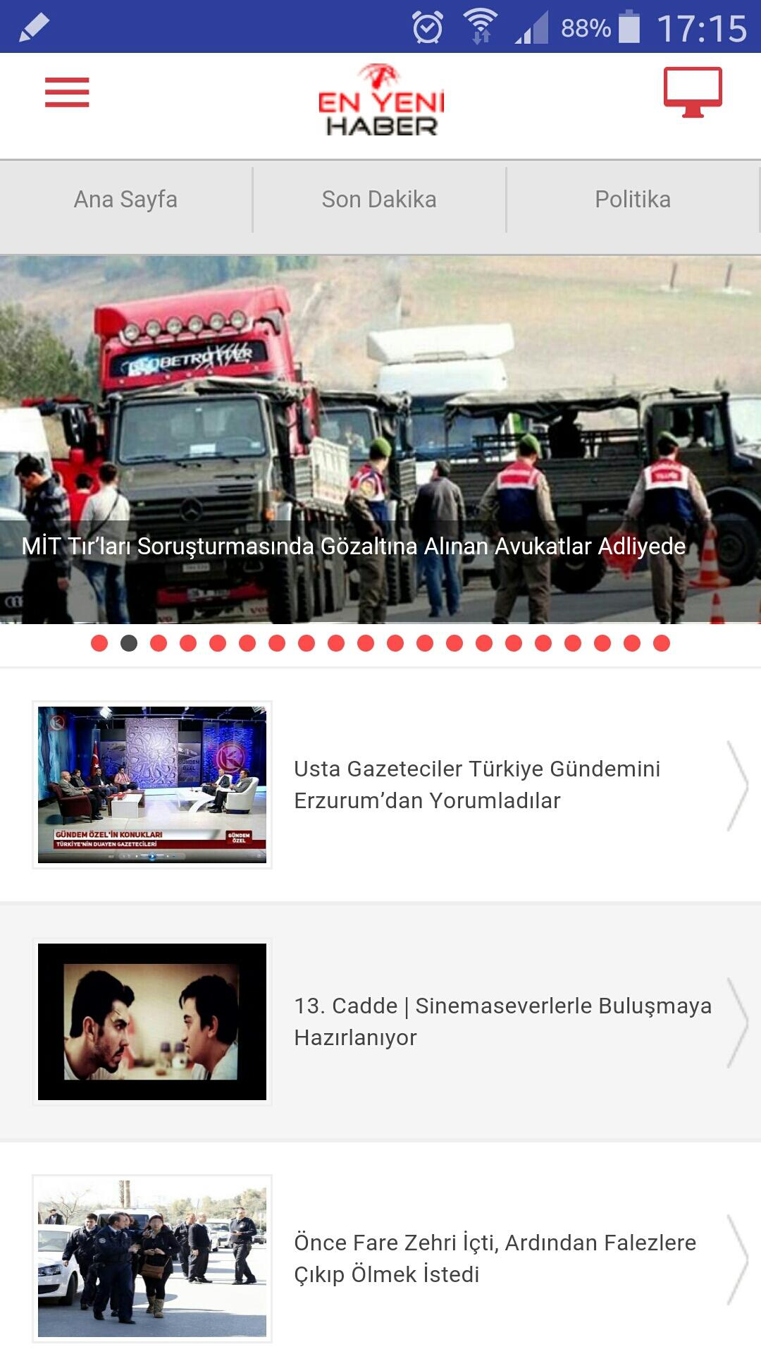 Android application En Yeni Haber - Haberin Adresi screenshort