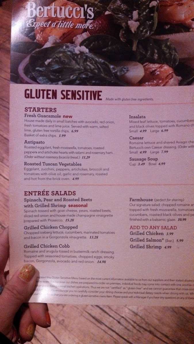 Only options at Bertucci's