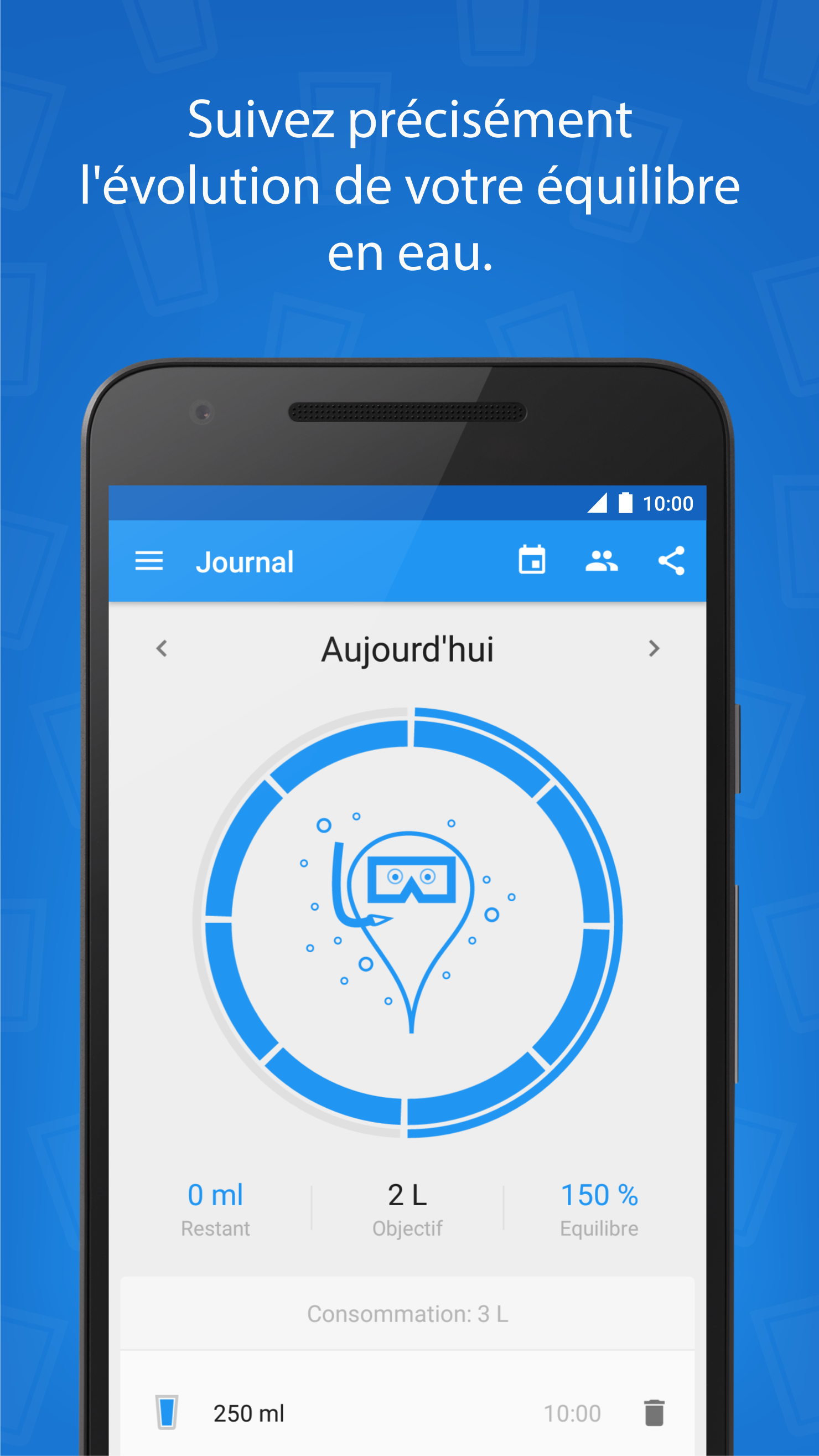 Android application Hydro Coach PRO: drink water screenshort