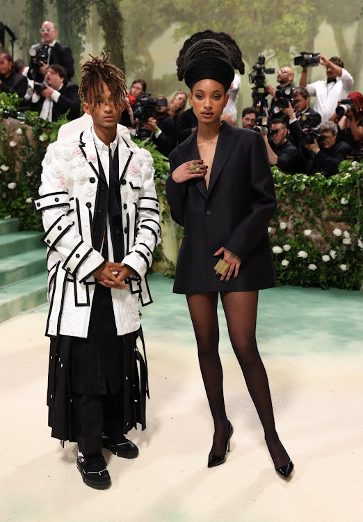 Jaden Smith and Willow Smith pose at the Met Gala in New York City.