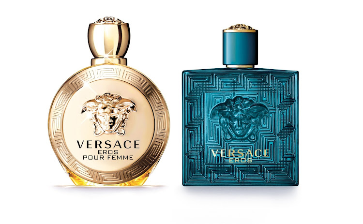 The bottles of Versace Eros Pour Femme and Eros Pour Homme are as memorable as the scents they contain.