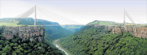HUGE EXPANSE: An architectural representation of the Msikaba Bridge, for which the re-tendering process began yesterday. Construction is set to begin late next year Picture: SUPPLIED