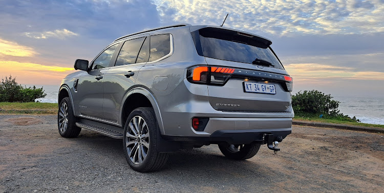 Ford Everest Platinum has an electric tailgate. Picture: DENIS DROPPA