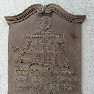 THE SITE OF   CARTERET BASTION   THE PLAN OF   CHARLES TOWN   PREPARED BY EDWARD CRISP ABOUT 1704, GIVES THE LOCATION OF THE SEVERAL BASTIONS     PLACED BY THE CITY OF CHARLESTON   JULY 1940Submitted ...