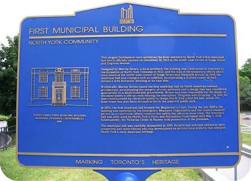 This elegant frontspiece once served as the front entrance to North York's first municipal hall which officially opened on December 19, 1923 at the southeast corner of Yonge Street and Empress...