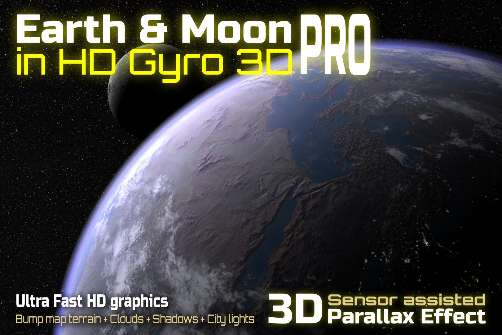 Android application Earth & Moon 3D Wallpaper PRO screenshort