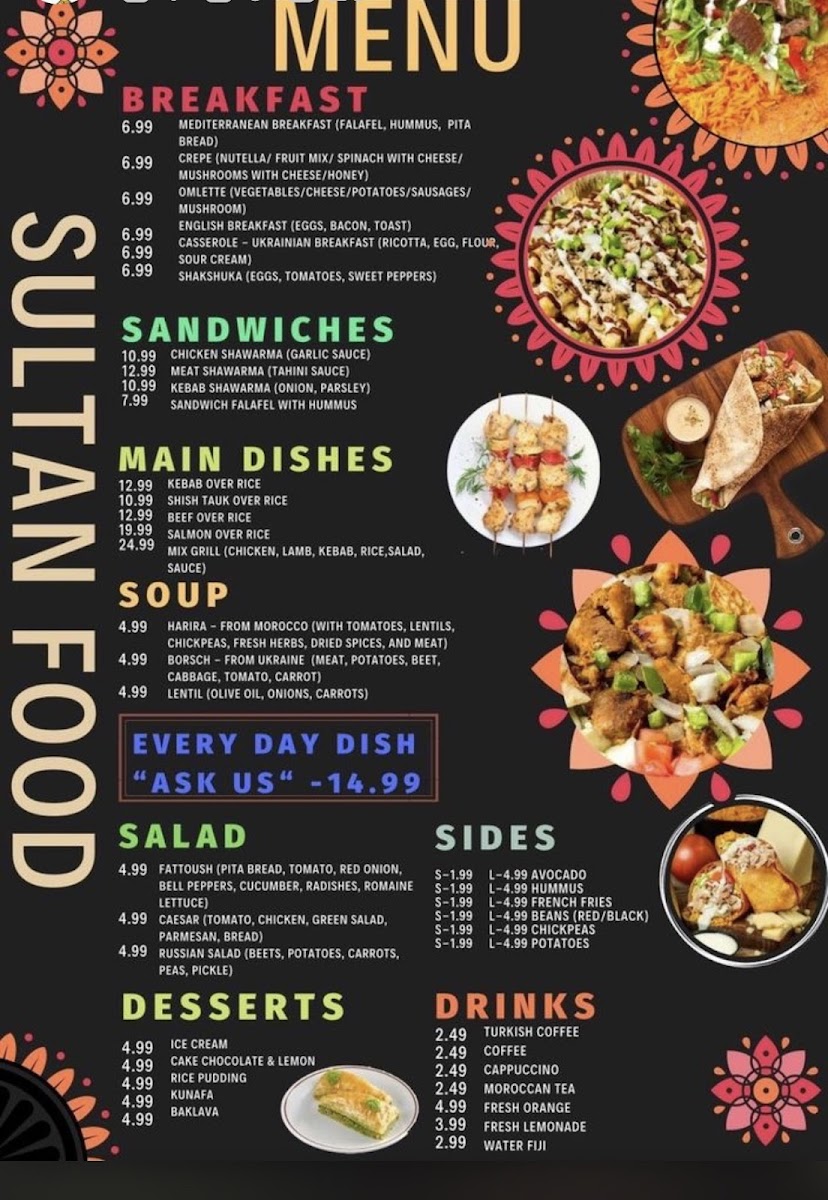 Sultan Food gluten-free menu