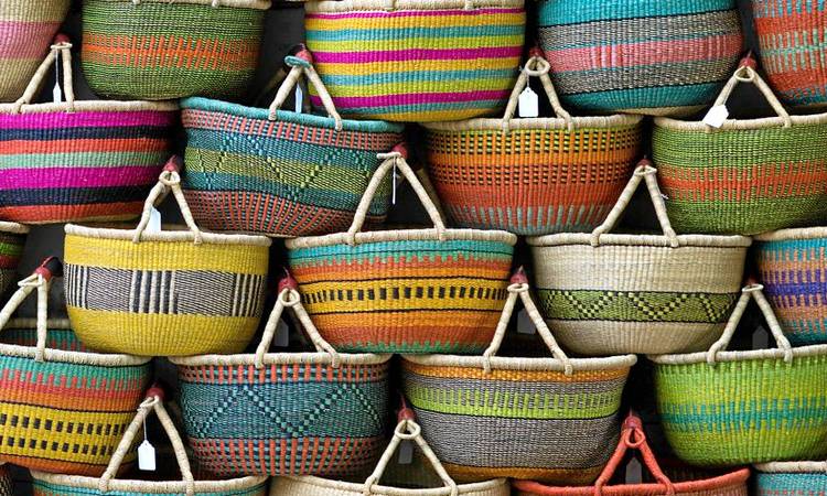 African baskets have evolved from functional vessels to expressive decorative pieces