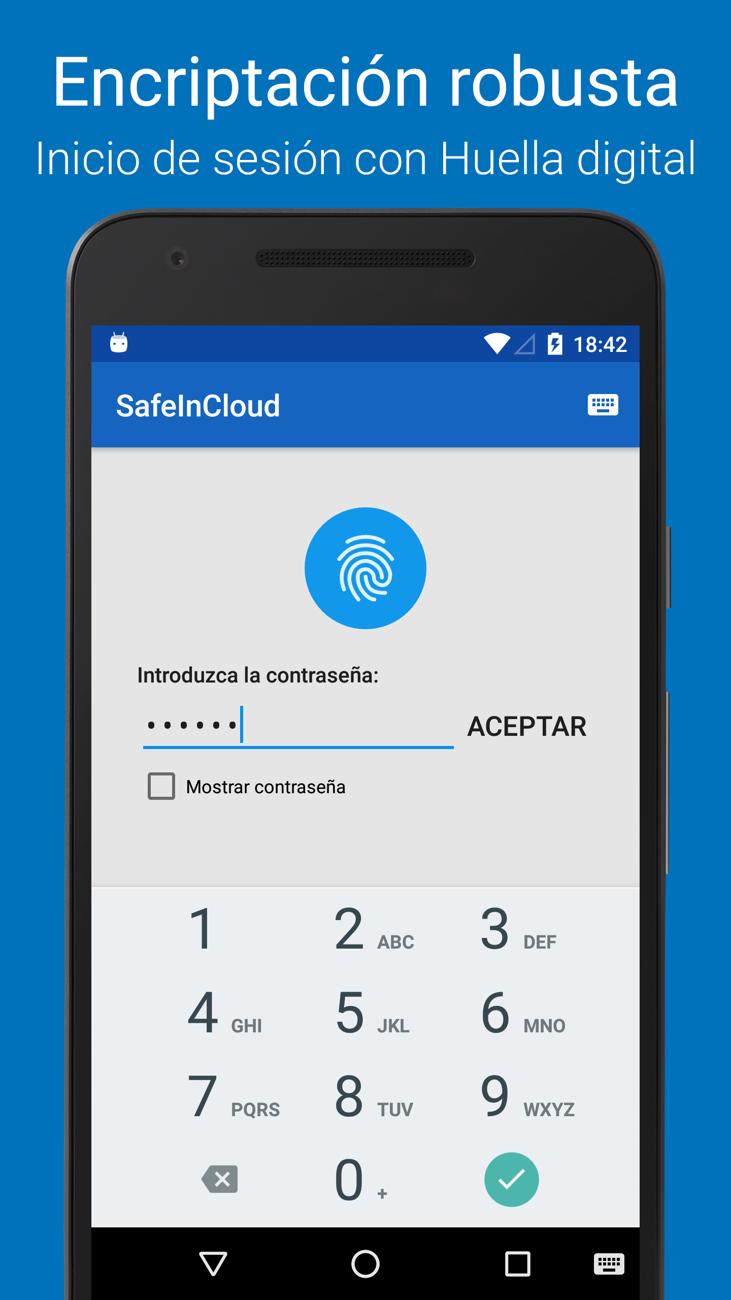 Android application Password Manager SafeInCloud ℗ screenshort