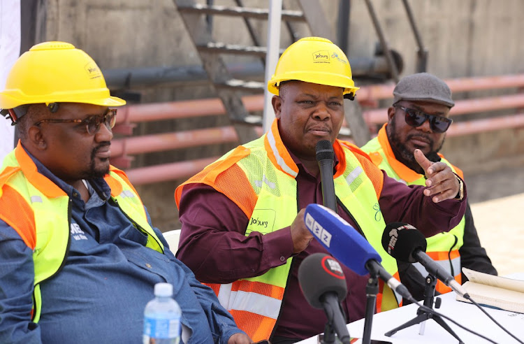 Gauteng Cogta MEC Mzi Khumalo, finance MEC Jacob Mamabolo and City Power spokesperson Isaac Mangena during the site inspection tour to some of the plants that have been earmarked for upgrades in Johannesburg.