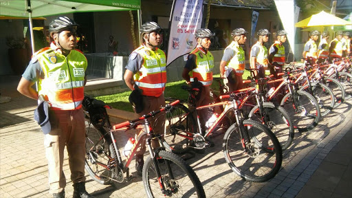 Members of the new bicycle unit in Tshwane. The unit was launched to in Hatfield, Pretoria to fight crime and increase metro police visibility.