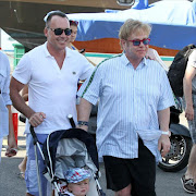 Elton John and David Furnish with Zachary. File photo.