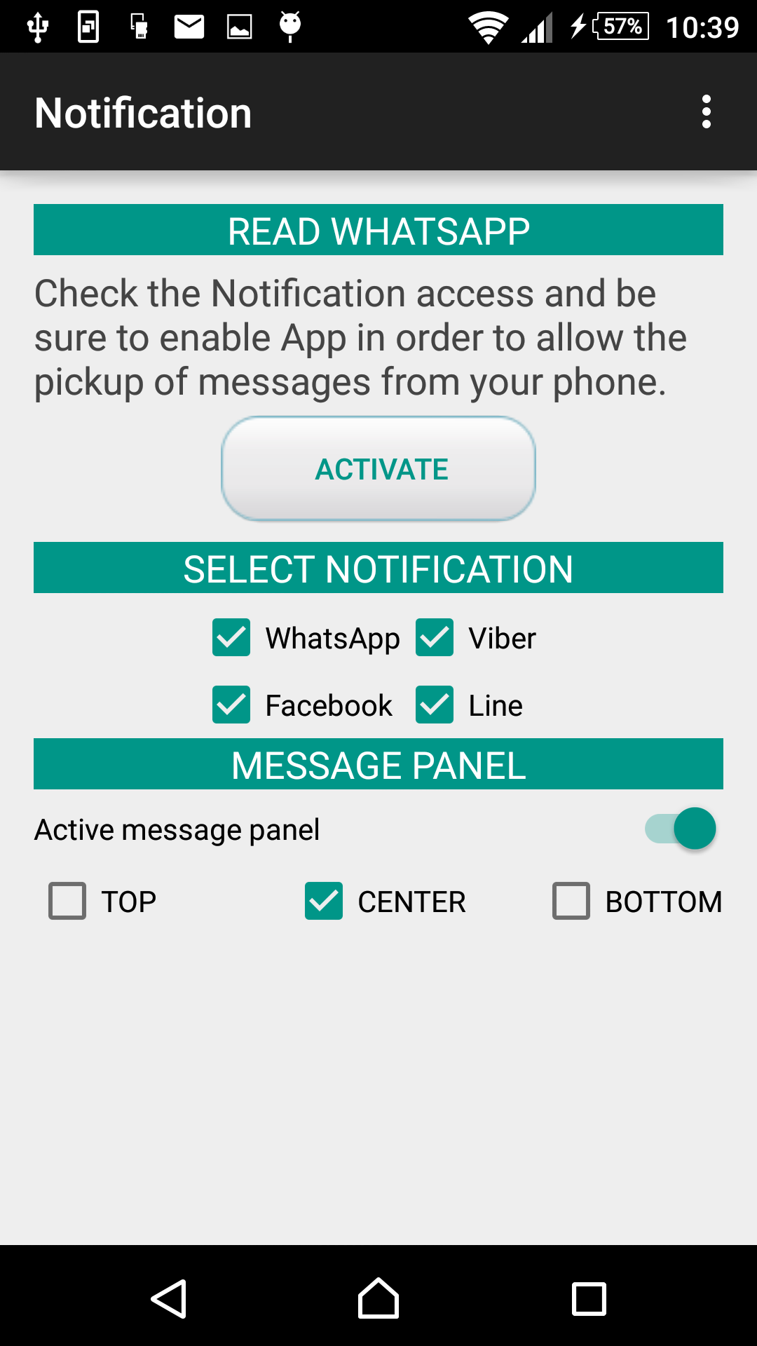 Android application Floating Notification Message screenshort