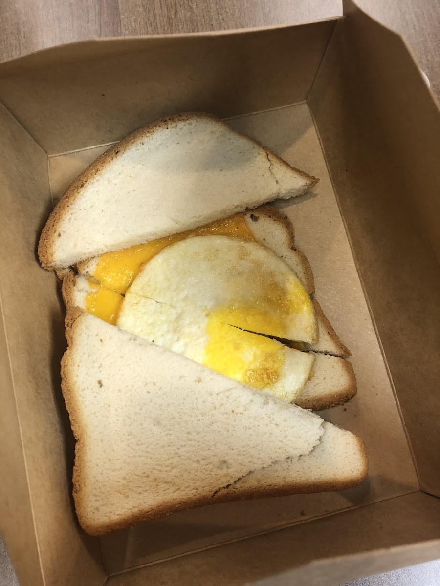 Gluten free egg and cheese sandwich