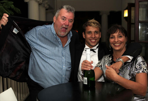 Chad le Clos with his parents Bert and Geraldine. Picture credit: Tebogo Letsie