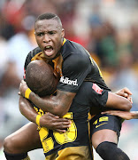 George Maluleka and Siphiwe Tshabalala celebrate the opening goal during the Absa Premiership match between Golden Arrows and Kaizer Chiefs at Moses Mabhida Stadium on December 21, 2016 in Durban, South Africa.