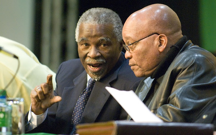 Former Presidents Thabo Mbeki and Jacob Zuma.