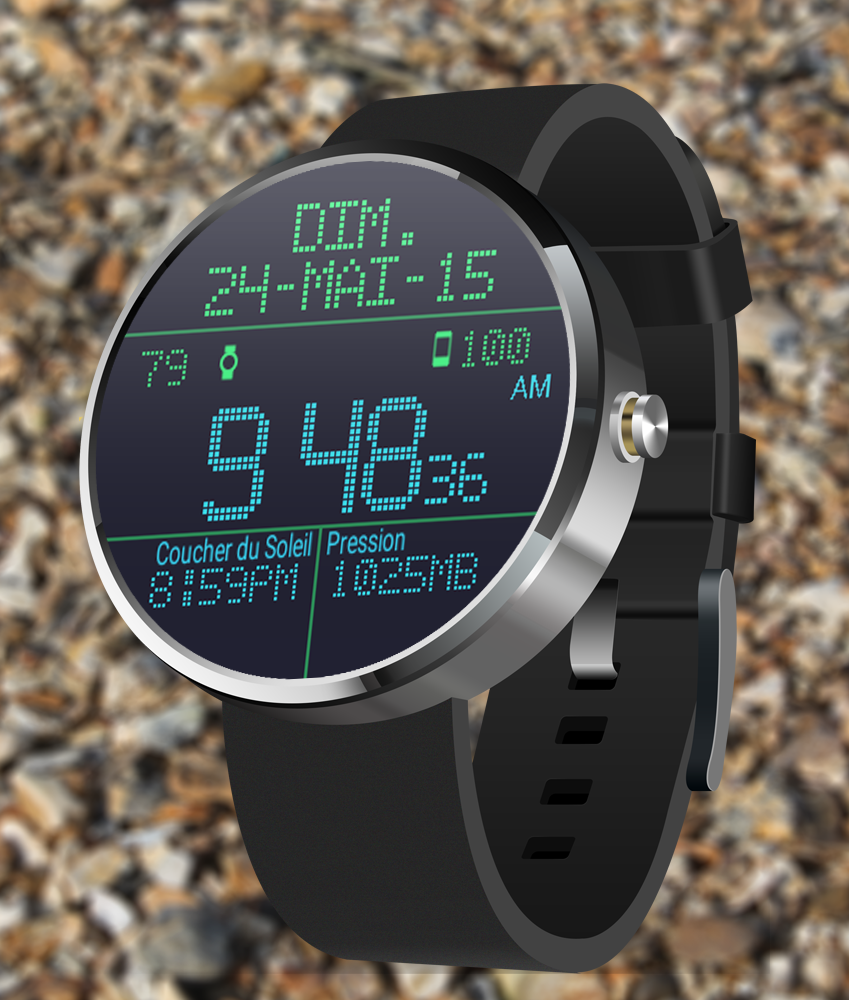Android application LED Watchface with Weather screenshort
