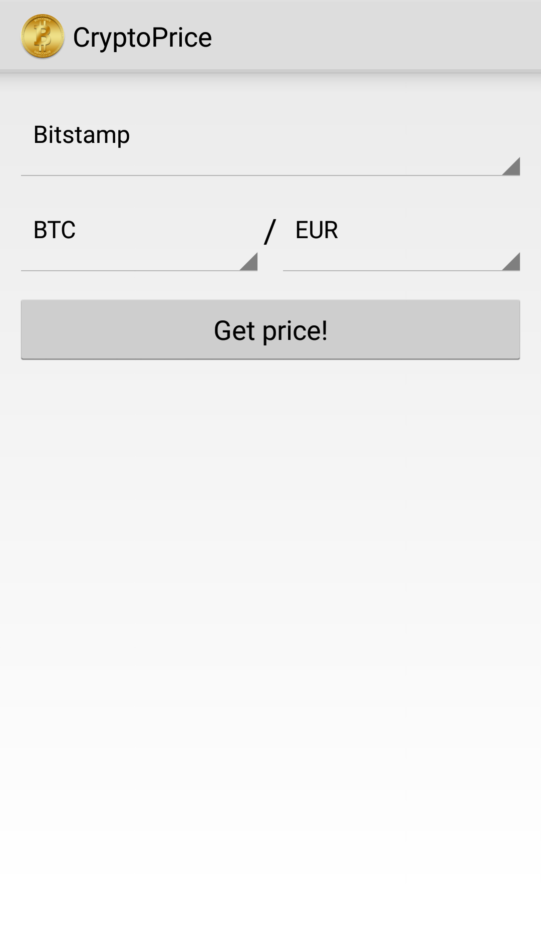 Android application CryptoPrice screenshort