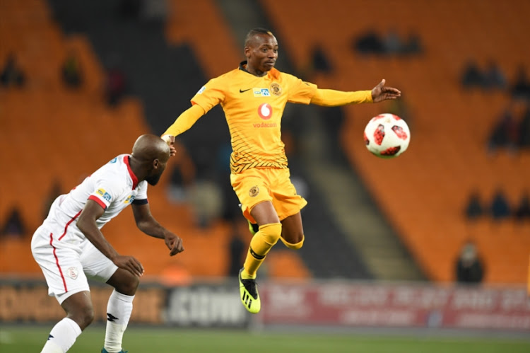 Khama Billiat of Kaizer Chiefs and Makhehlene Makhaula of Free State Stars during the MTN 8 quarter final match between Kaizer Chiefs and Free State Stars at FNB on August 11, 2018 in Johannesburg, South Africa.