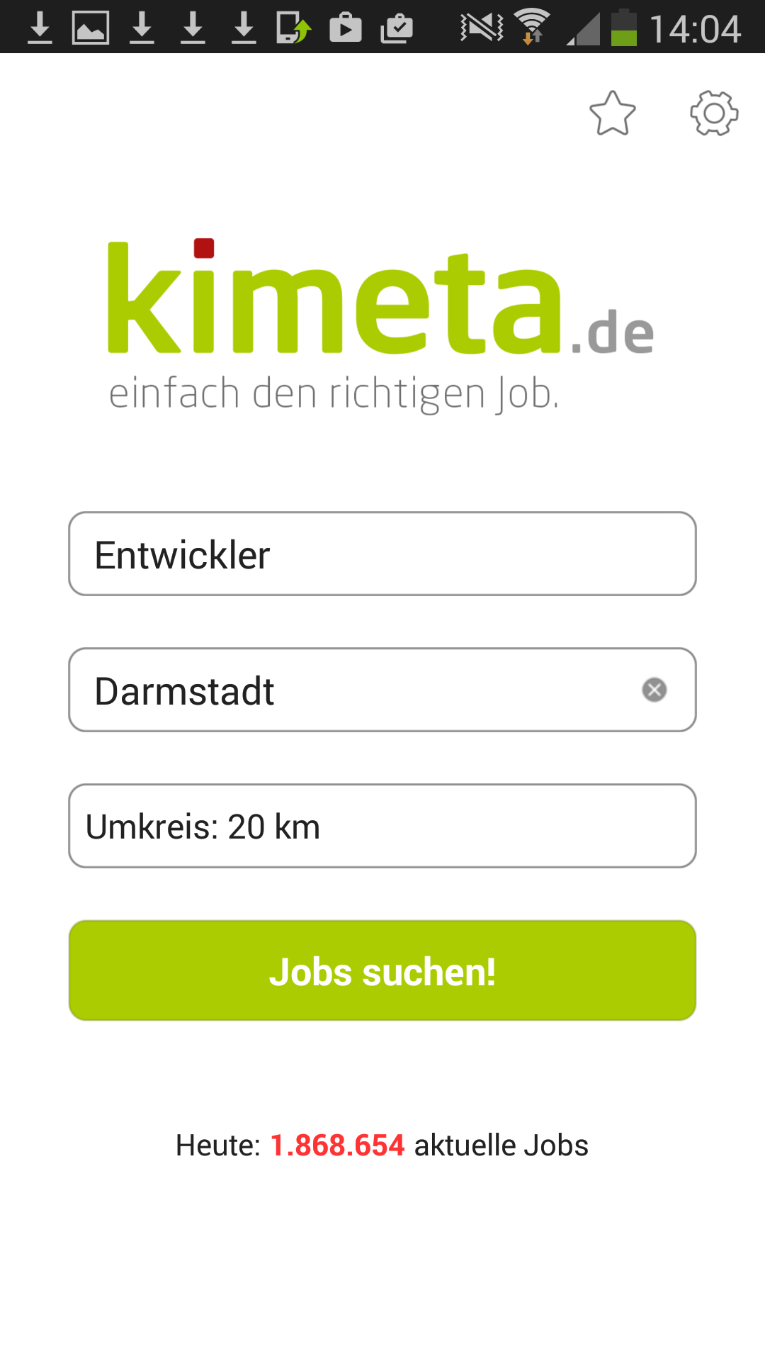 Android application kimeta Jobs - Deine Jobbörse screenshort