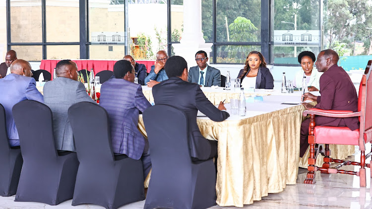 President William Ruto holds talks with political leaders from Kiambu County at State House, Nairobi on May 8, 2024.