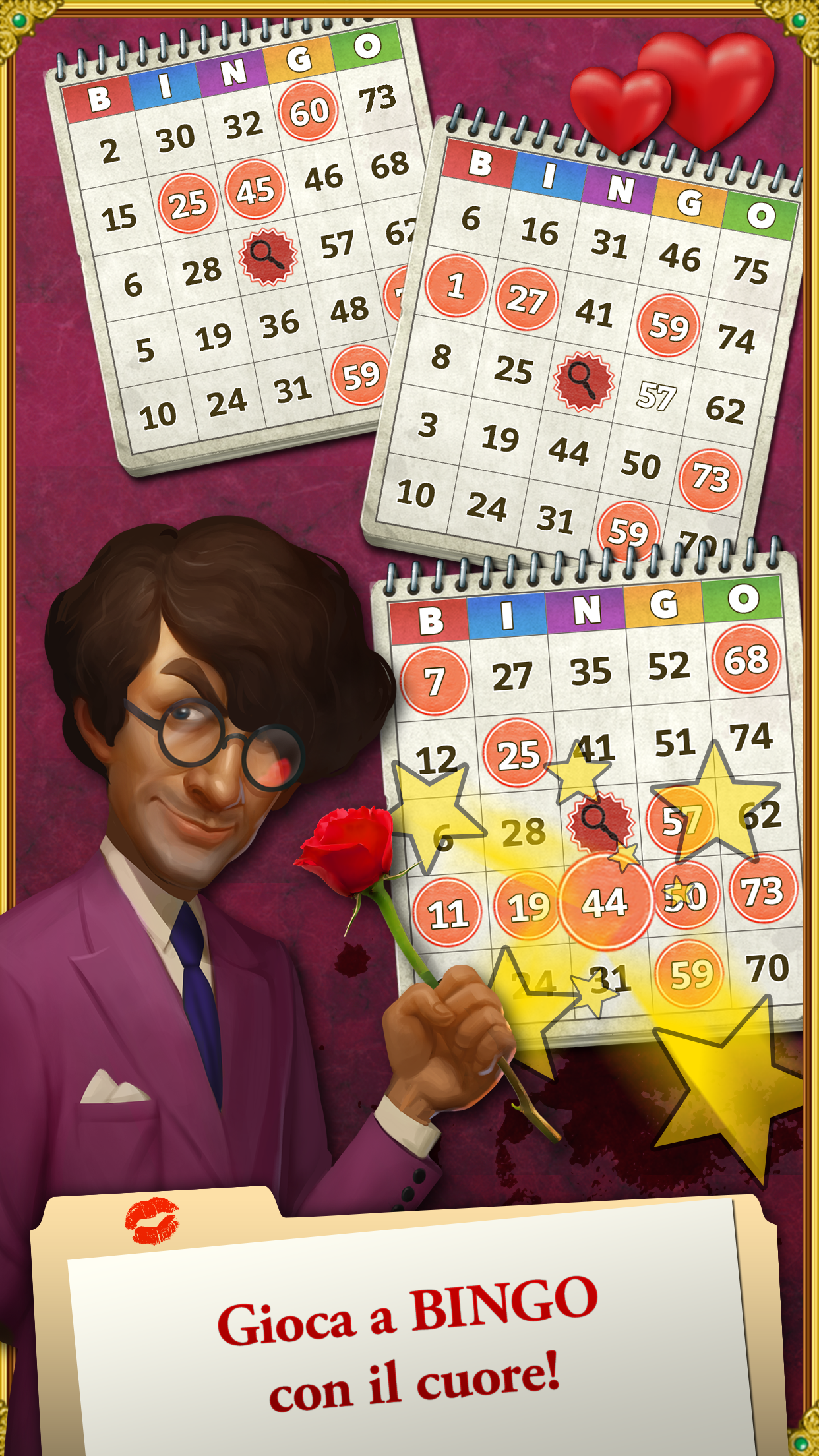 Android application CLUEDO Bingo: Valentine’s Day screenshort