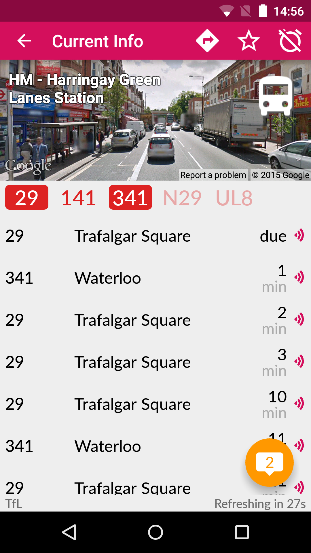 Android application UK Bus Checker screenshort