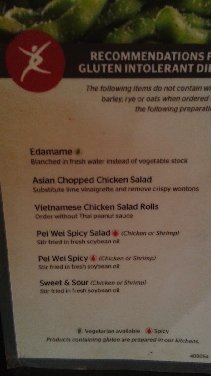 Gluten-Free at Pei Wei