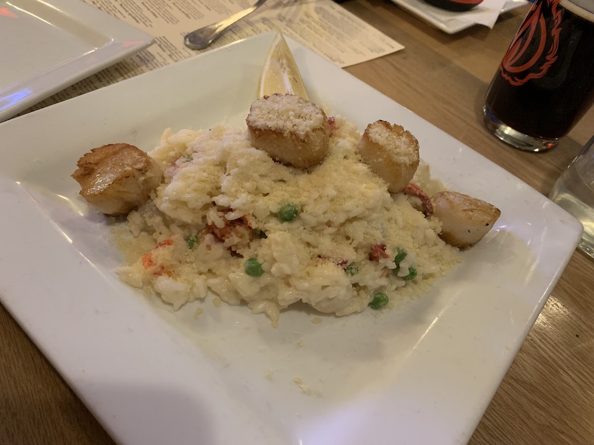 Scallops and lobster risotto