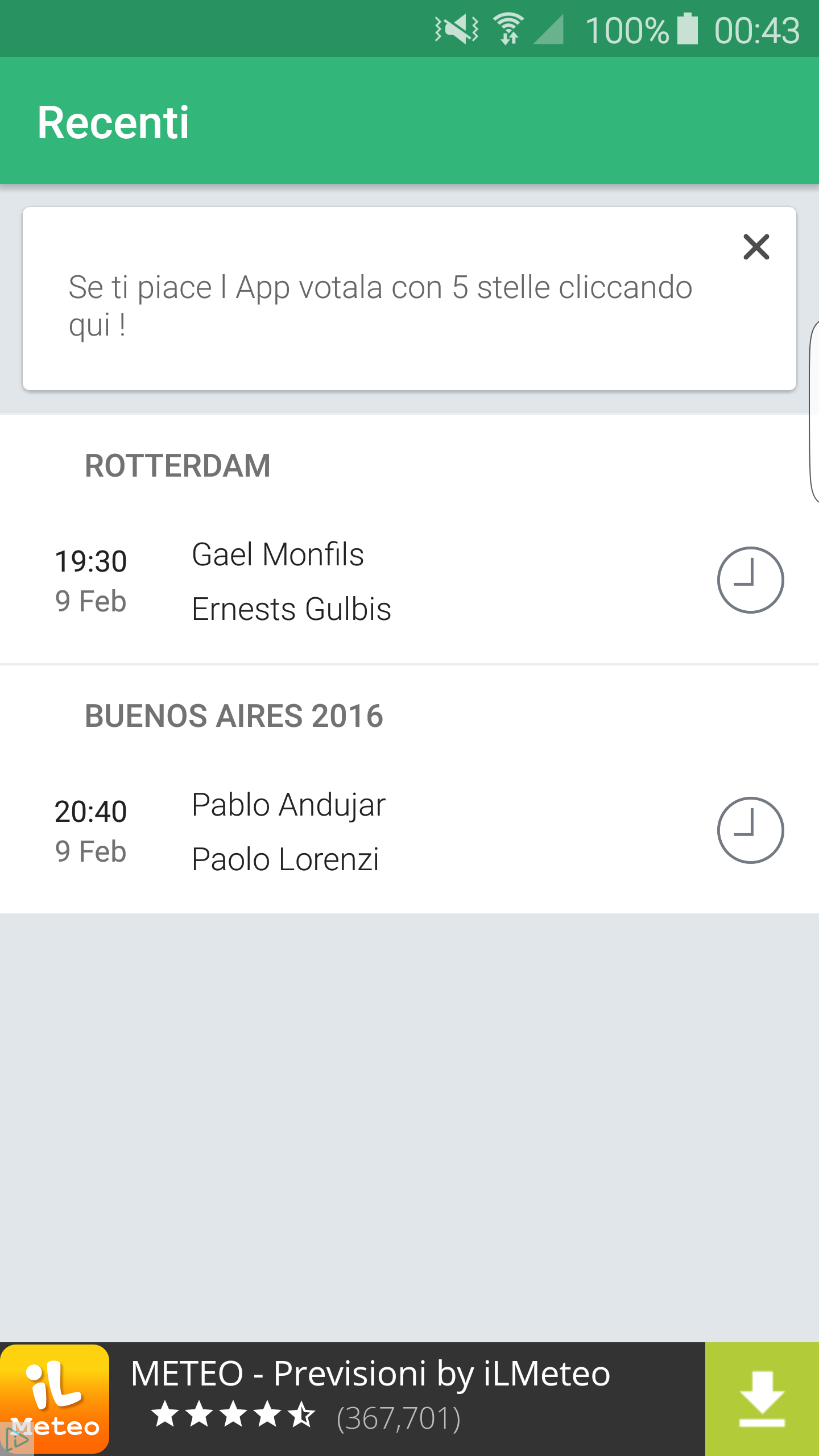 Android application Pronostici Tennis screenshort