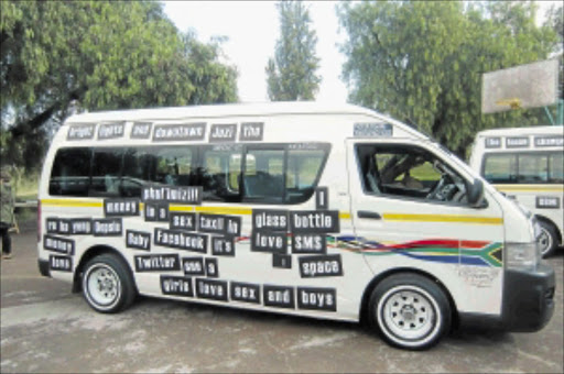 INTERACTIVE ART: Taxis have been driving around Johannesburg with poems magnetically written on them as part of the Taxi Poetry project