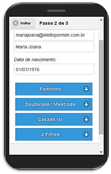 Android application EleitoPorMim Beta screenshort