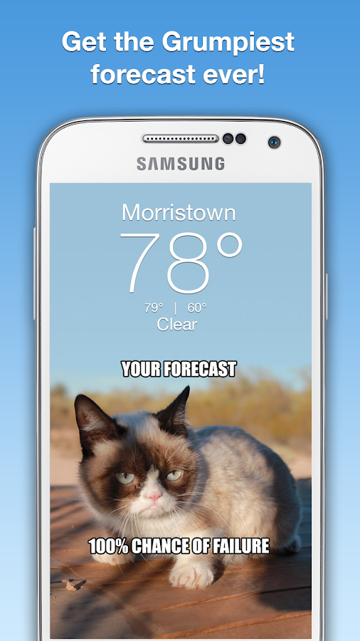 Grumpy Cat Weather — приложение на Android