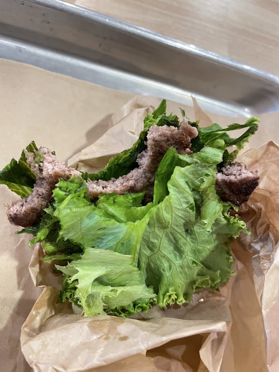 Lettuce wrapped burger (they also carry a $2 upcharge bun