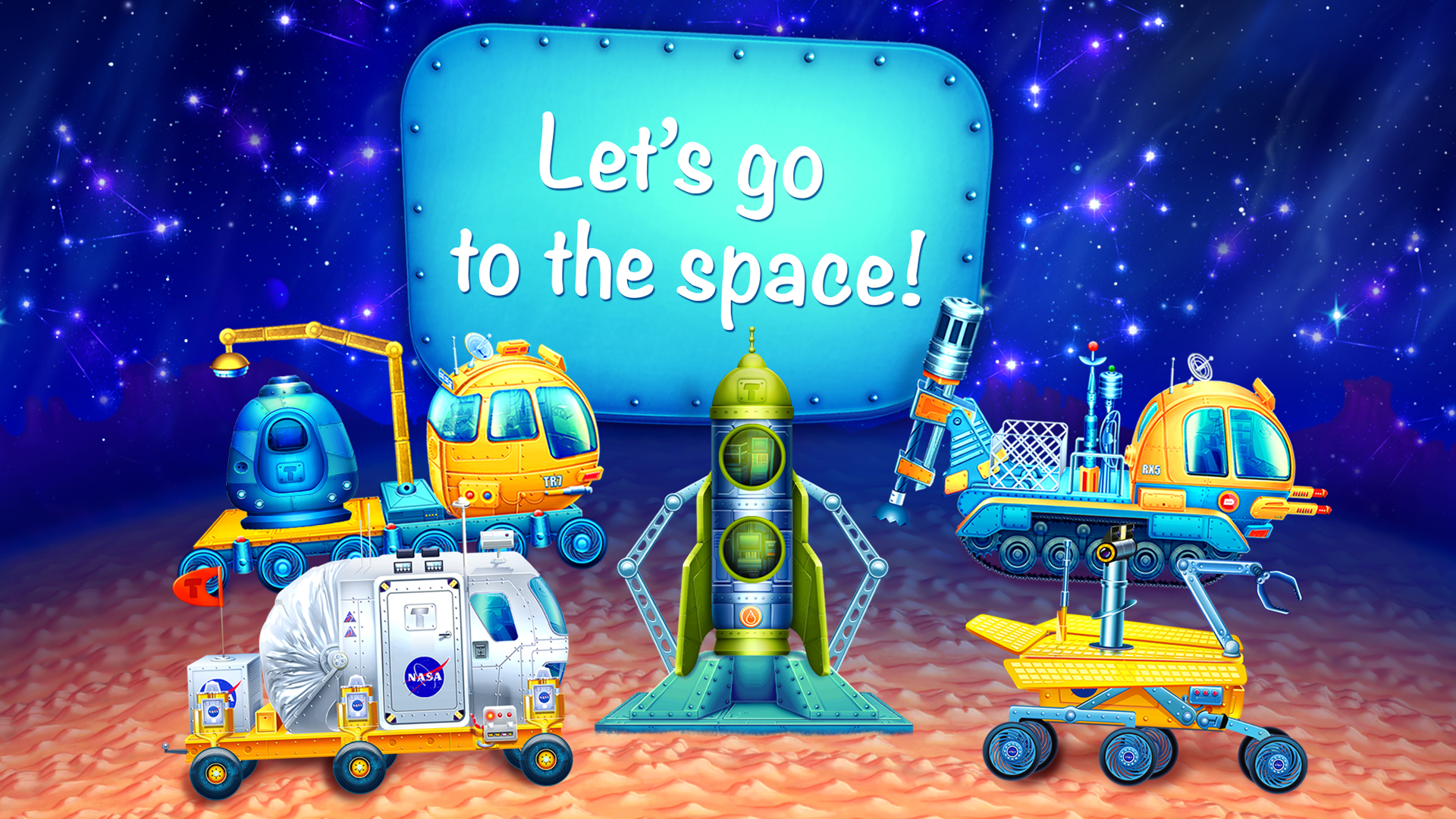 Android application Space vehicles (app for kids) screenshort