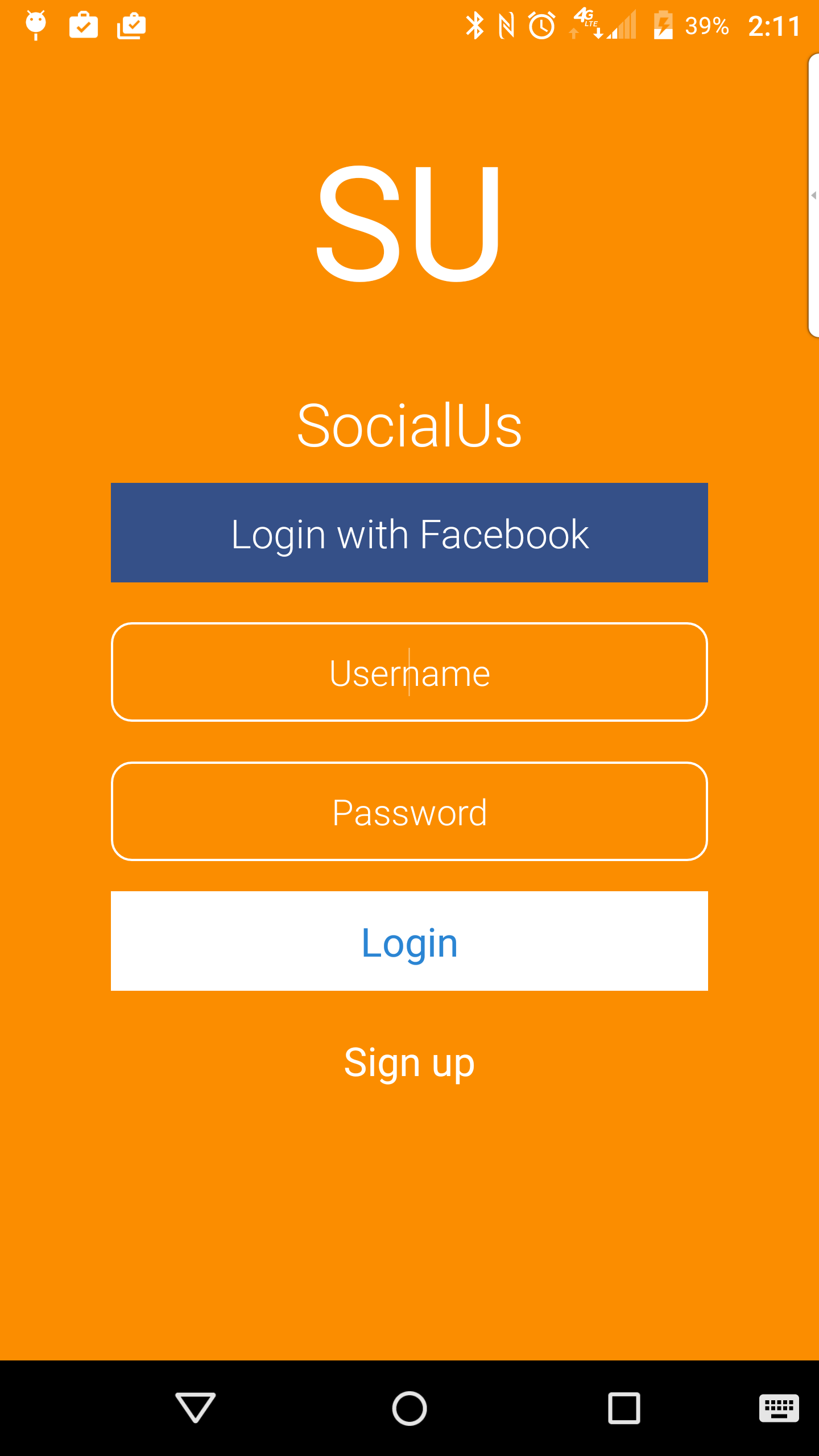 Android application Social Us screenshort