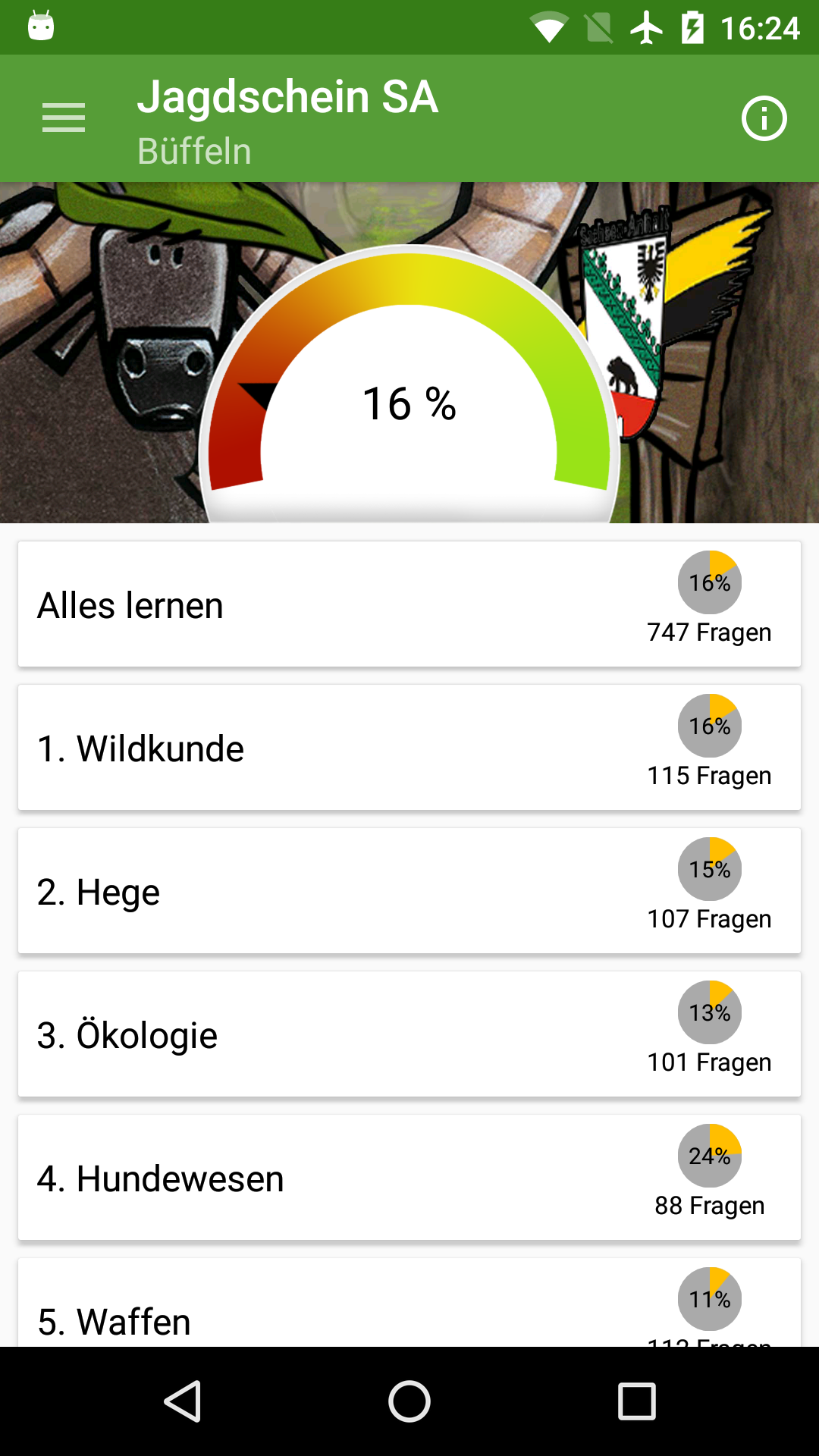 Android application Jagdschein Sachsen-Anhalt screenshort