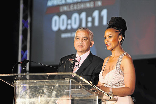 Moegsien Williams and Gerry Elsdon at the launch of the ANN7 news channel