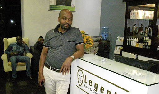 Sizwe Sithole at his upmarket Legents Hair & Grooming Lounge business in Sandton. He has learnt to be hands-on in business management.