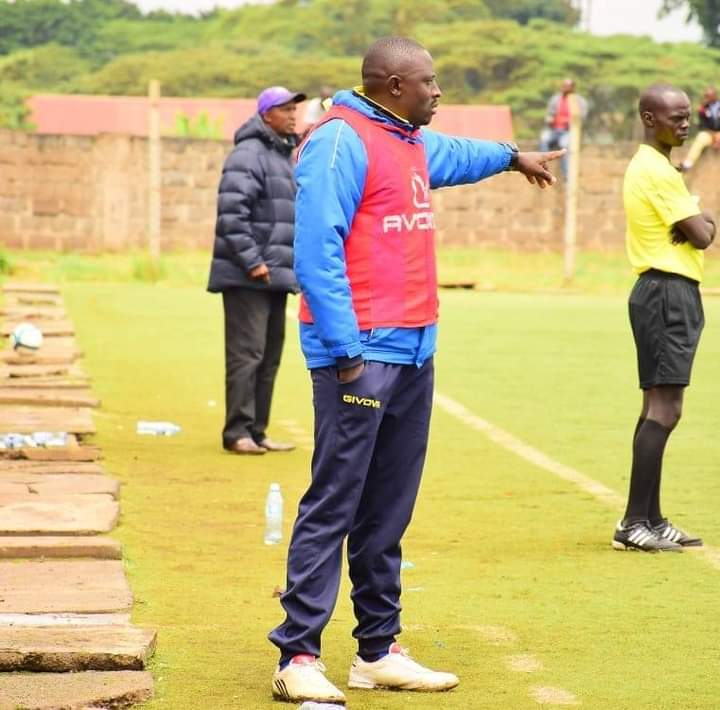 Harambee Stars Under-20 coach Anthony 'Vierra' Akhulia during a past match