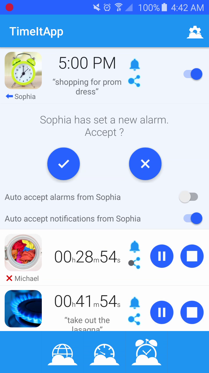 Android application TimeItApp screenshort