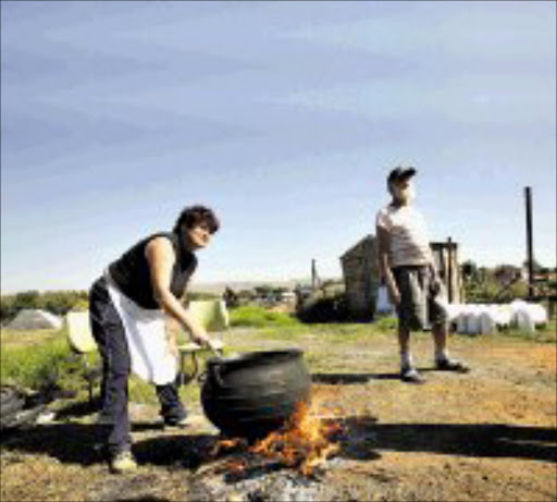 THE BOSS: Kasandra Nel is a big presence in Bethlehem, an informal settlement for poor whites in Pretoria, where they grow vegetables to survive. Pic. Antonio Muchave. 22/04/2008. © Sowetan.